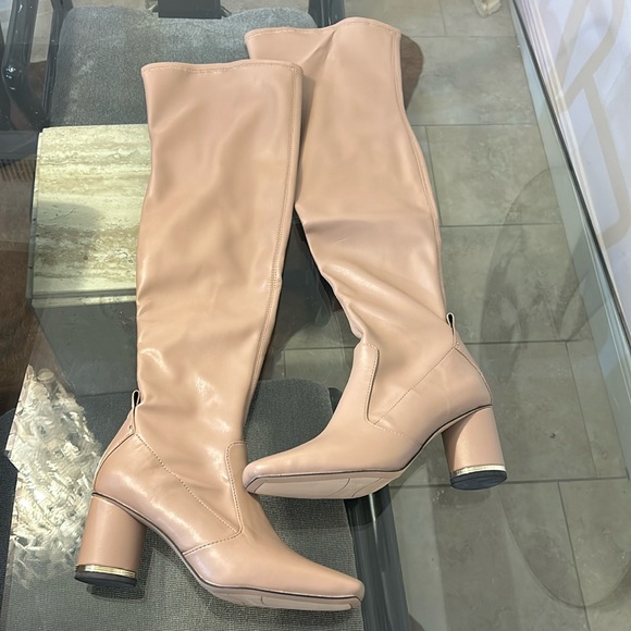 Franco Sarto Over Knee Nude Thigh high Boots Taupe US 8 - Picture 1 of 13